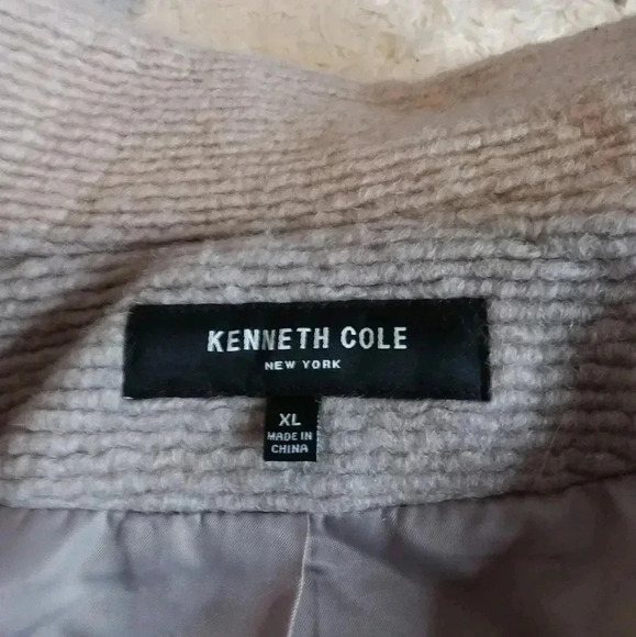 Kenneth Cole beige tan classic wool blend single button coat size XL - Picture 5 of 12